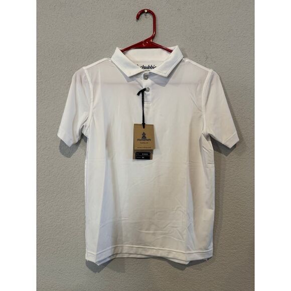 Chubbies Boy's Size Medium Short Sleeve Polo Shirt White NWT - Picture 1 of 4